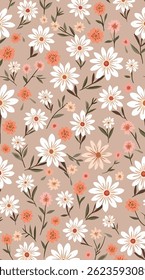 abstract small flowers arrangement, all over design with a texture background for textile printing factory.