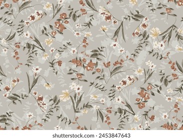 abstract small flowers pattern suitable for textile design or wall decoration