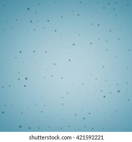Abstract small spherical particles floating in liquid. Blue vector background illustration