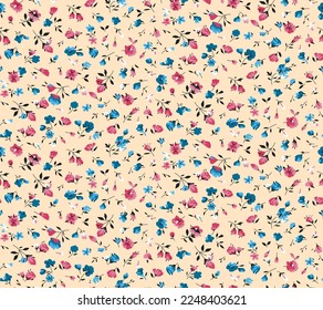 abstract small vector flower seamless textile pattern design 