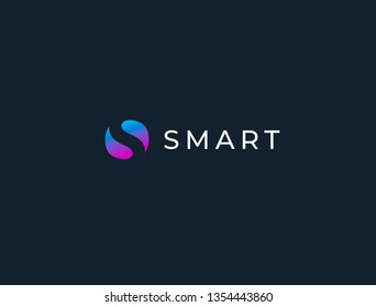 Abstract smart letter S logotype.  Modern negative space logo. Universal emblem vector icon.