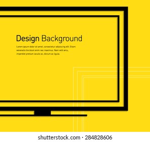 Abstract smart TV symbol background for business design, technology, presentation, widescreen, television, multimedia, advertisement. Flat design style