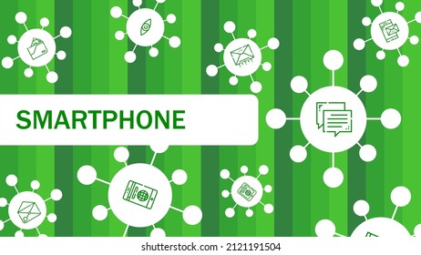 Abstract smartphone background. Medical word with icons. Medical concept. Vector illustration. Health care