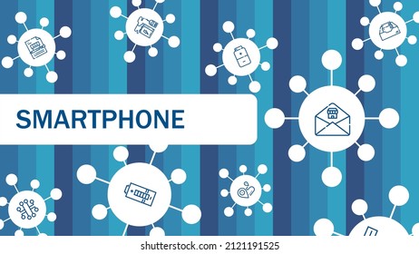 Abstract smartphone background. Medical word with icons. Medical concept. Vector illustration. Health care