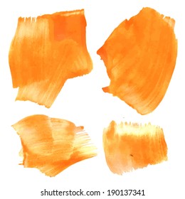 Abstract smears orange liquid paint a broad brush 1