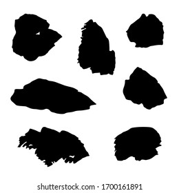 Abstract smears of  paint spots on white paper