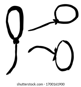 Abstract smears of  paint spots on white paper