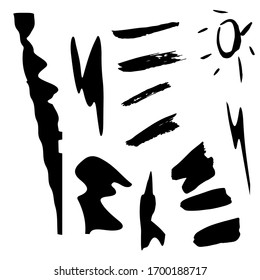 Abstract smears of  paint spots on white paper