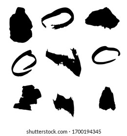 Abstract smears of  paint spots on white paper