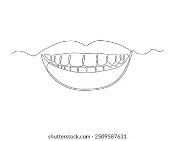 Smiley abstrato, contínuo uma linha arte desenho à mão esboço, logotipo