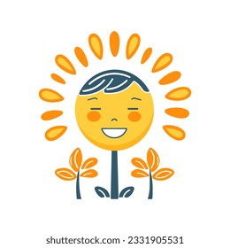 Abstract smile flower logo vector design