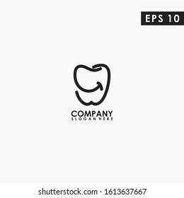 Abstract Smile Tooth Logo Design Vector Template.