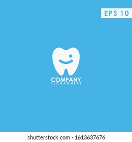 Abstract Smile Tooth Logo Design Vector Template.