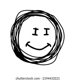 Abstract Smile V29 Patch Streetwear, Urban Design Black Color Patch Commercial Use