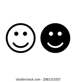 Abstract smiling face emotion icon for concept design. Smile sign. Funny smile vector icon.