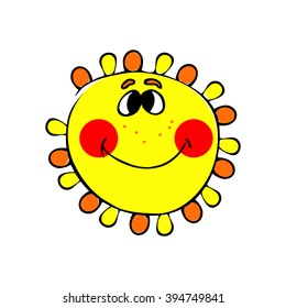 abstract smiling sun on the white background. vector