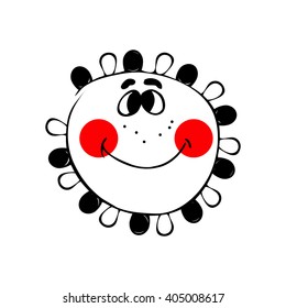 abstract smilling sun on the white background. vector