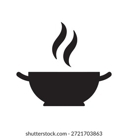 Logotipo culinario Abstractas de Smoke con la sartén mínima