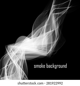 Abstract smoke isolated on black.  Vector illustration. Eps 10