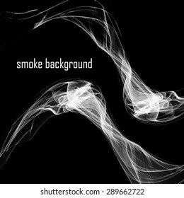 Abstract smoke isolated on black. Vector illustration. Eps 10