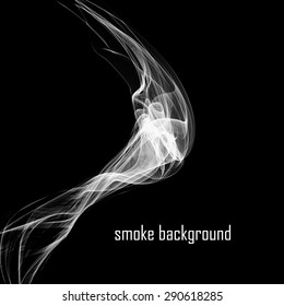 Abstract smoke isolated on black. Vector illustration. Eps 10