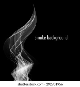 Abstract smoke isolated on black. Vector illustration. Eps 10