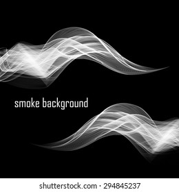 Abstract smoke isolated on black. Vector illustration. Eps 10