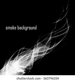 Abstract smoke isolated on black. Vector illustration. Eps 10