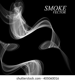 Abstract smoke isolated on black, vector illustration