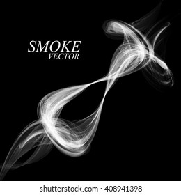 Abstract smoke isolated on black, vector illustration