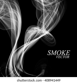 Abstract smoke isolated on black, vector illustration