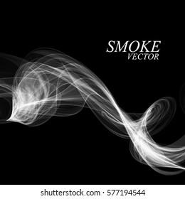 Abstract smoke isolated on black background. Vector