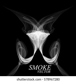 Abstract smoke isolated on black background. Vector