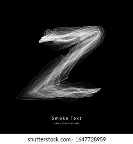 Abstract smoke lower case alphabet letter text art smoky pen brush effect.