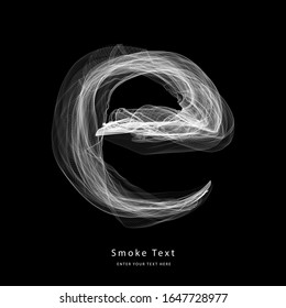 Abstract smoke lower case alphabet letter text art smoky pen brush effect.