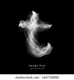 Abstract smoke lower case alphabet letter text art smoky pen brush effect.