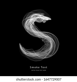 Abstract smoke lower case alphabet letter text art smoky pen brush effect.