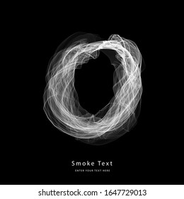 Abstract smoke lower case alphabet letter text art smoky pen brush effect.