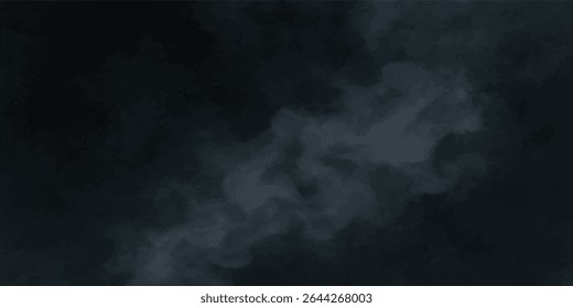 Abstract smoke on a dark black background, resembling a mysterious night sky with hints of colored mist and an explosive, stormy texture