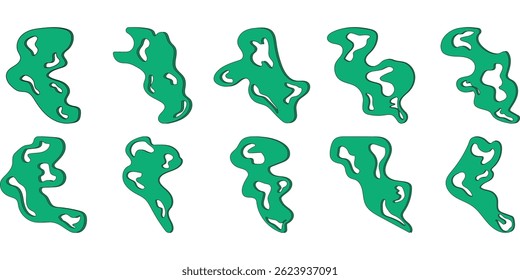 Conjunto plano abstrato de forma de fumaça