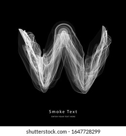Abstract smoke upper case alphabet letter text art smoky pen brush effect.