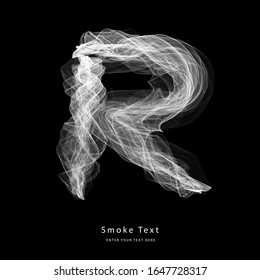 Abstract smoke upper case alphabet letter text art smoky pen brush effect.