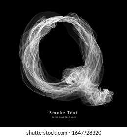 Abstract smoke upper case alphabet letter text art smoky pen brush effect.