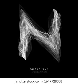 Abstract smoke upper case alphabet letter text art smoky pen brush effect.
