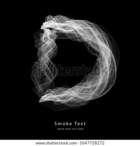 Abstract smoke upper case alphabet letter text art smoky pen brush effect.