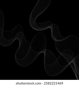 Abstract  smoke wave on black background.