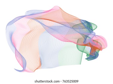 Abstract smoky line art illustrations background. Vector isolated on white.