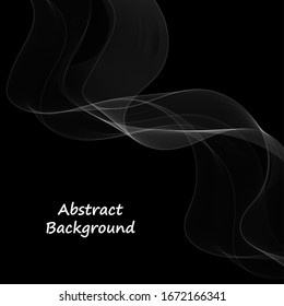 abstract smoky wave. vector white lines