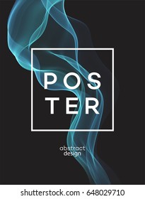 Abstract smoky waves background. Template brochure jh poster design. Vector illustration EPS10