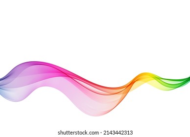 Abstract smoky waves background.Transparent multicolored abstract wave flow.